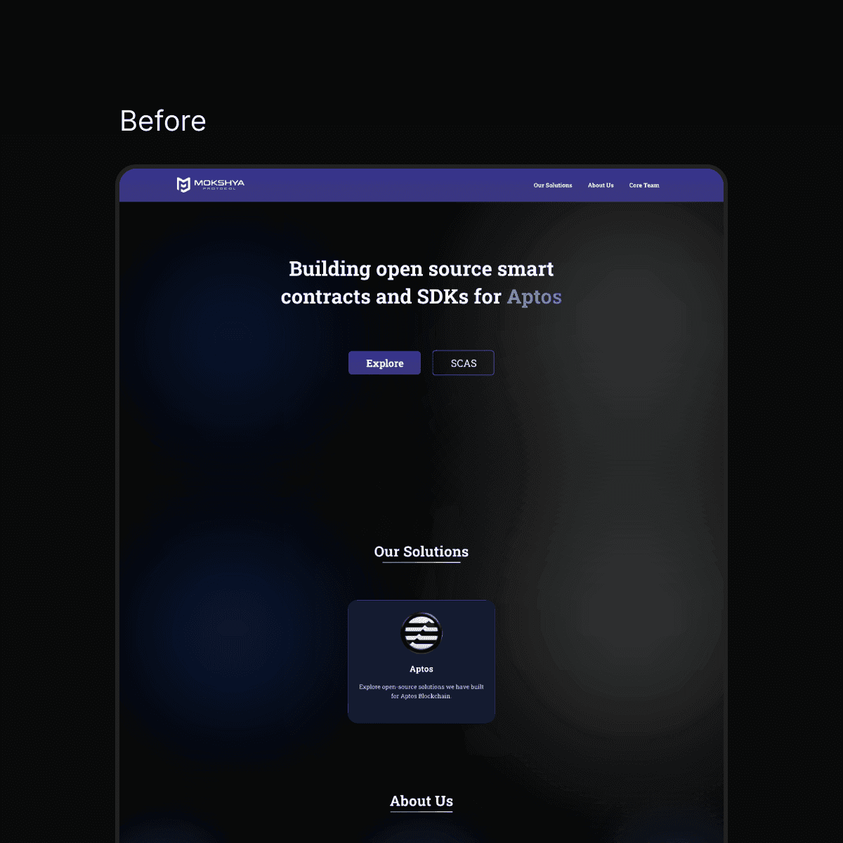 It's the previous design of Mokshya Protocol.